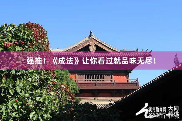 强推！《成法》让你看过就品味无尽！