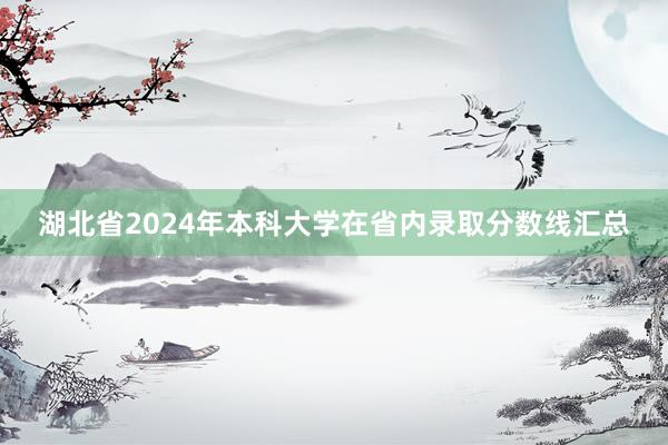 湖北省2024年本科大学在省内录取分数线汇总