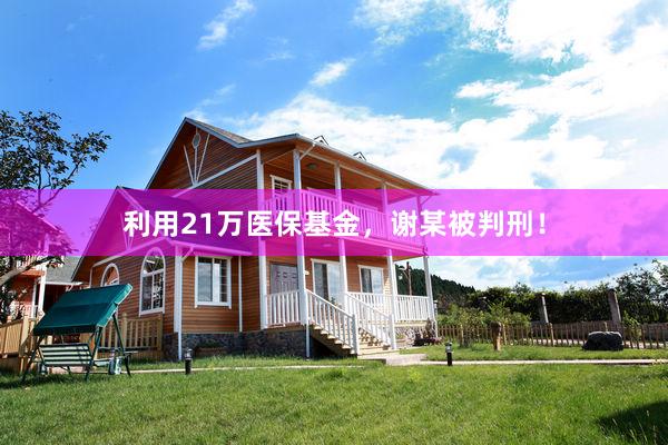 利用21万医保基金，谢某被判刑！
